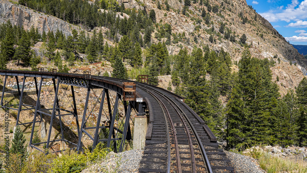 a vintage high bridge on the Georgetown Loop Railroad in Georgetown Colorado