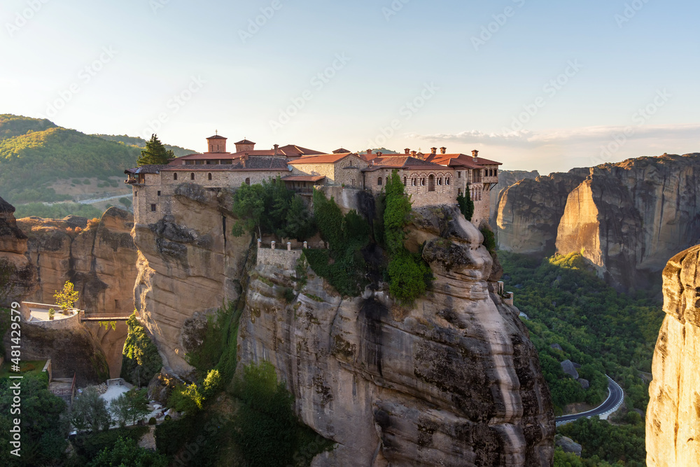 Meteora monasteries, the Holy Monastery of Varlaam at foreground, Greece