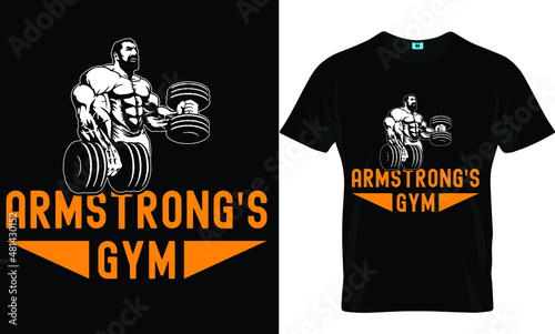 Armstrong's gym t-shirt template and design