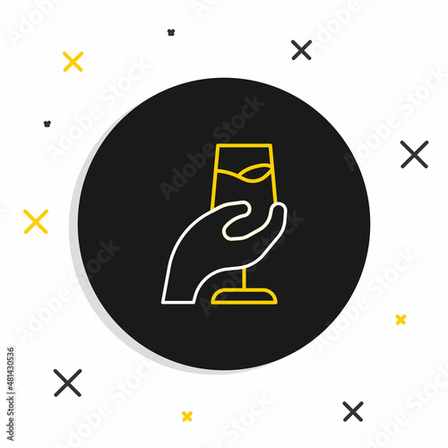 Line Wine tasting, degustation icon isolated on white background. Sommelier. Smells of wine. Colorful outline concept. Vector