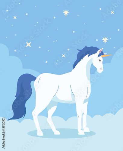 white unicorn with stars