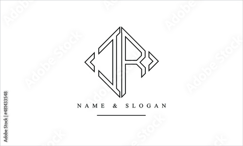 RI, IR, R, I abstract letters logo monogram