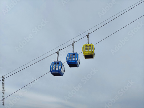 Rope-way trolley in the holy place of Haridwar.