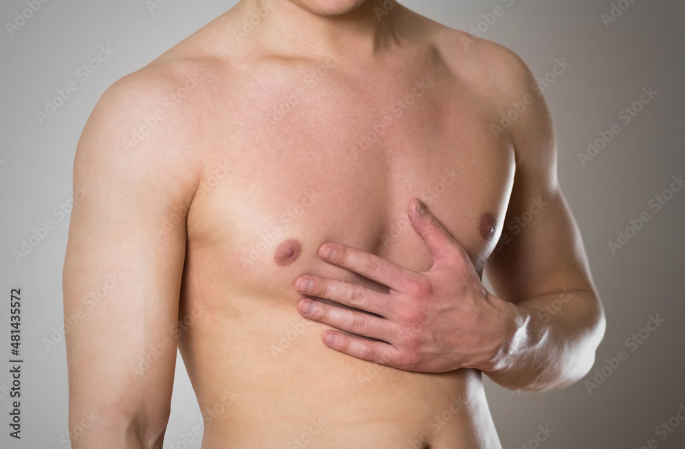 Chest pain. The man's chest hurts Chest pain. The man's chest hurts