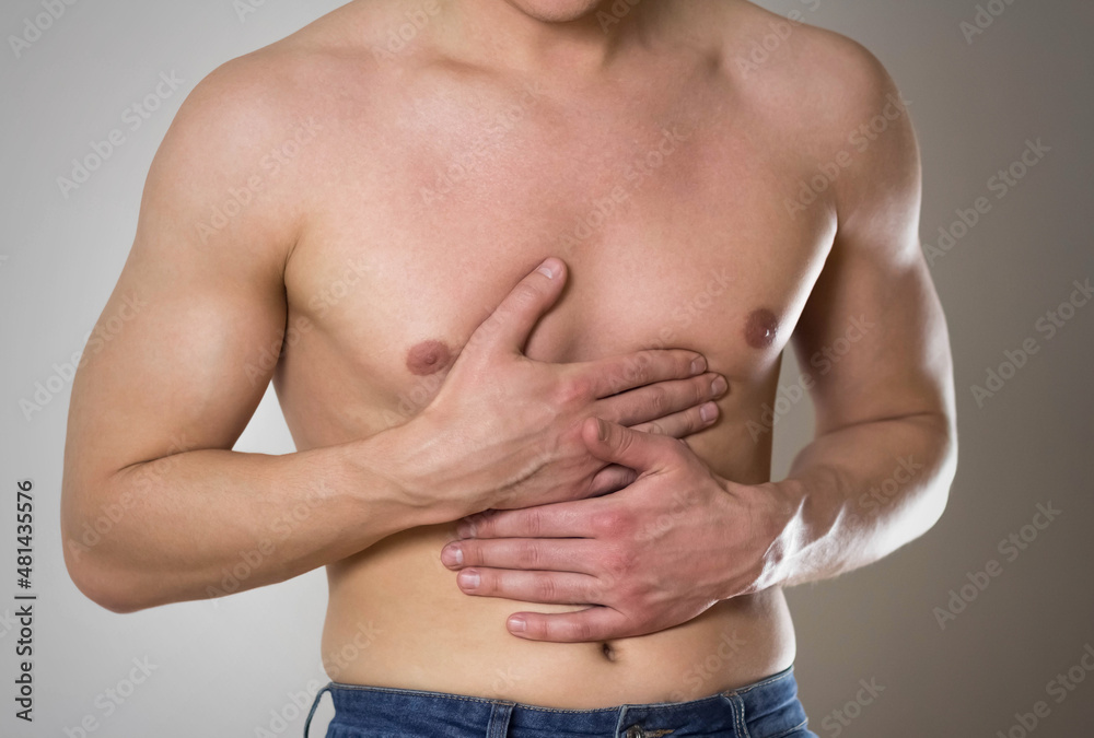 Chest pain. The man's chest hurts Chest pain. The man's chest hurts