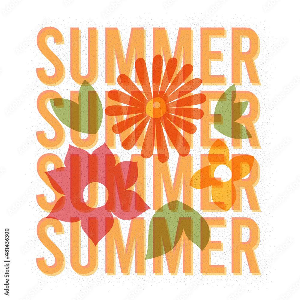 Summer Card Template With Riso Effect