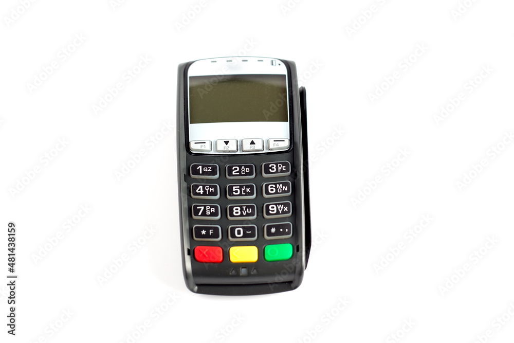 electronic payment terminal on white background electronic payment terminal on white background