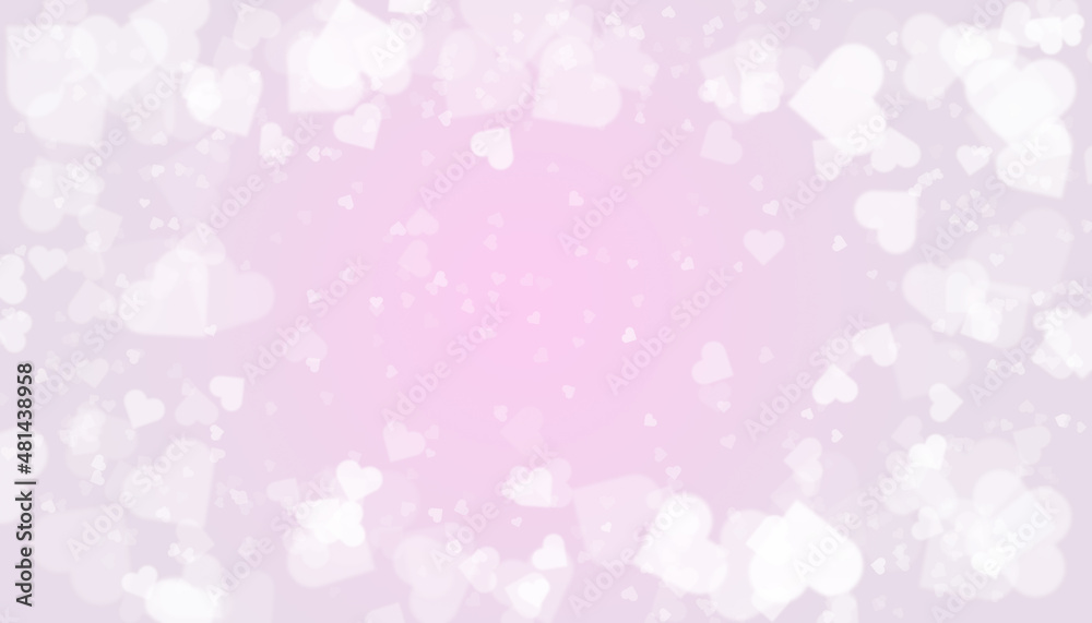 Pink Valentines day background with heart shaped bokeh frame Pink Valentines day background with heart shaped bokeh frame