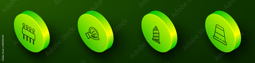 Set Isometric line Needle for sewing, Sewing button, thread and Thimble icon. Vector Set Isometric line Needle for sewing, Sewing button, thread and Thimble icon. Vector