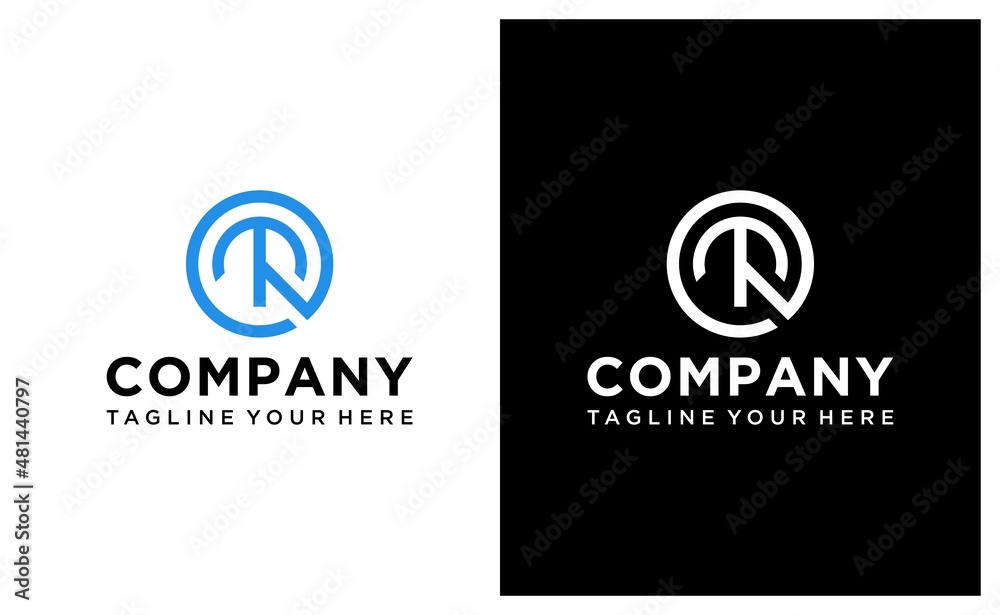 TR initial letters circle monogram logo design vector template. on a black and white background. TR initial letters circle monogram logo design vector template. on a black and white background.