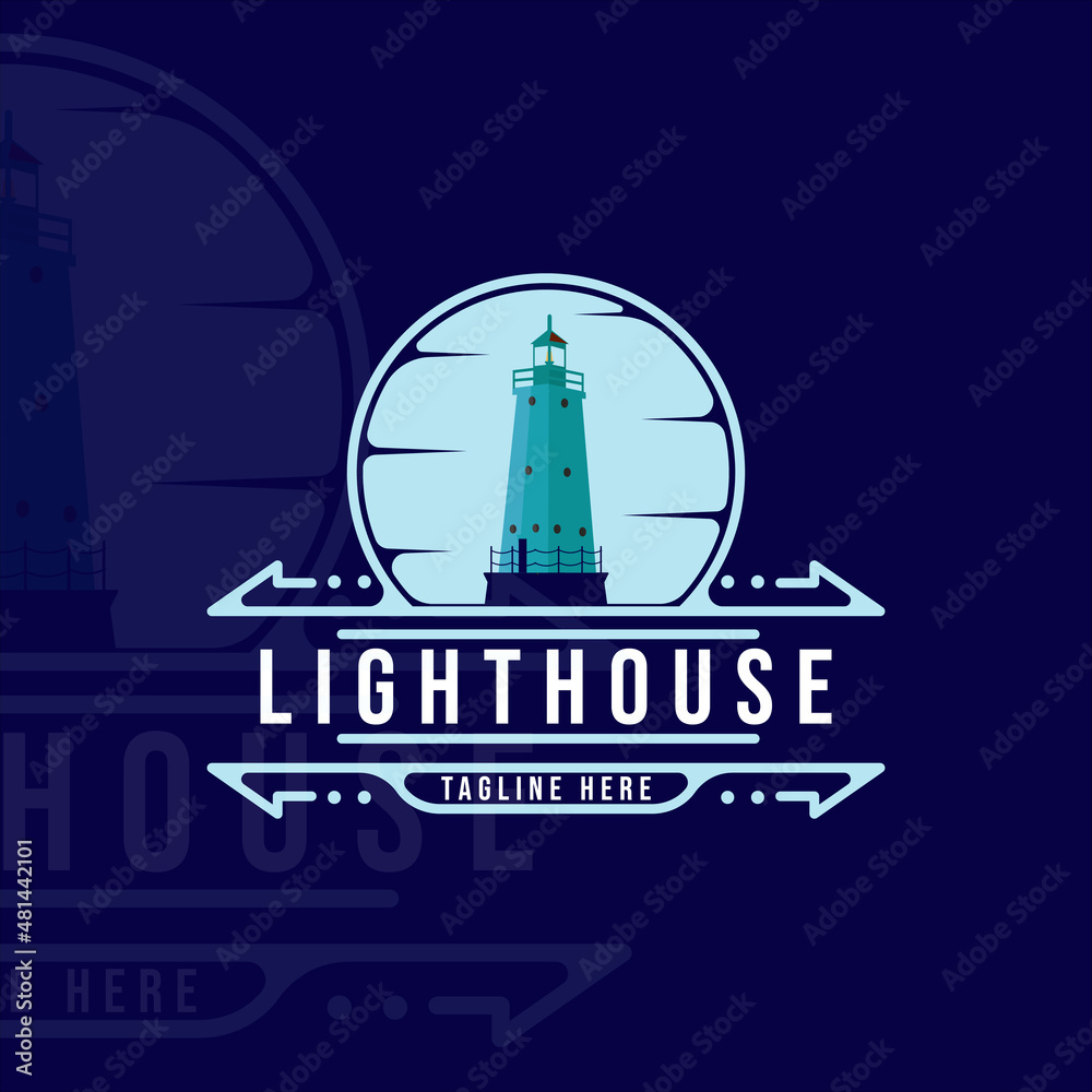 lighthouse logo vintage vector illustration template icon graphic design