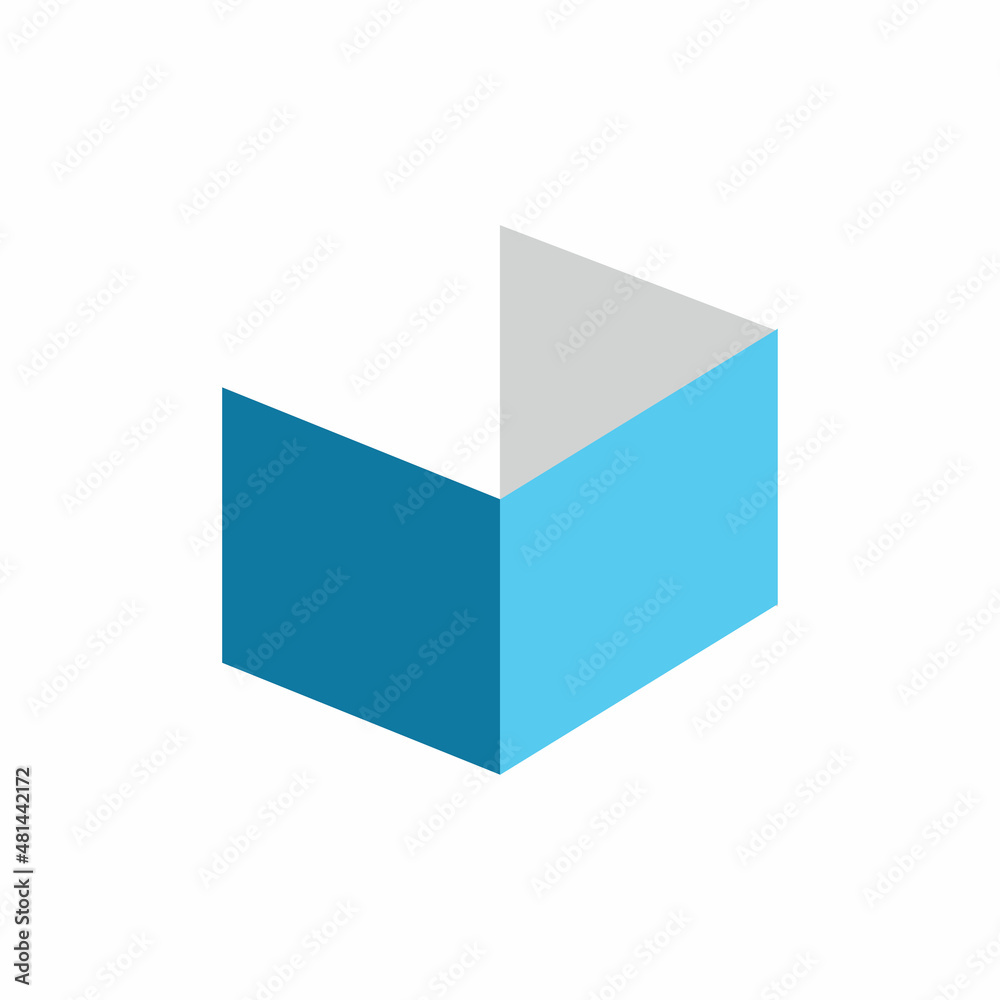cube 3d color shape logo design cube 3d color shape logo design