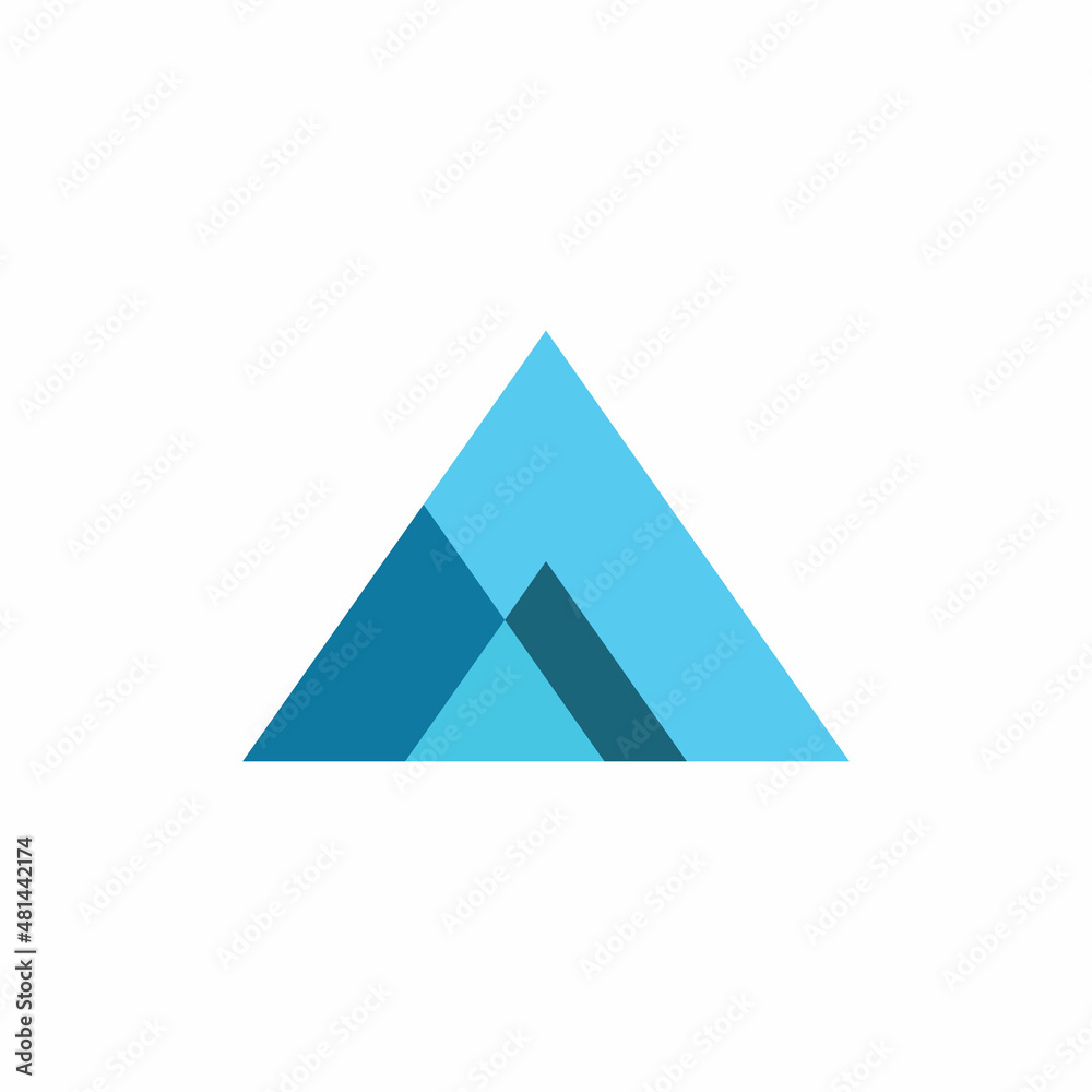blue triangle prism mountain logo design blue triangle prism mountain logo design