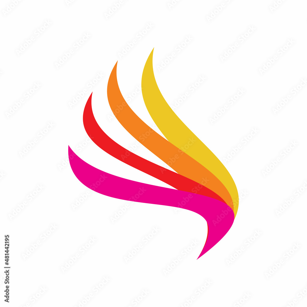 full color wing feather logo design full color wing feather logo design