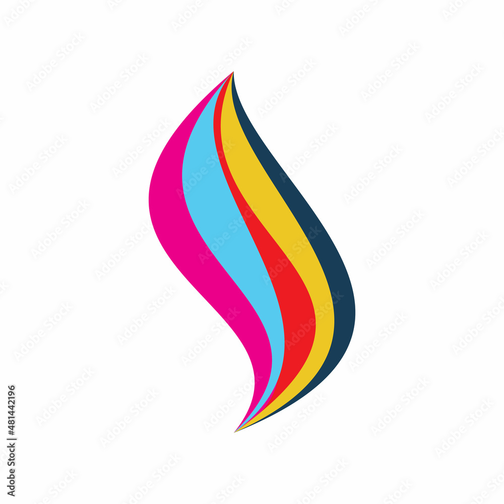 full color flame shape art logo design full color flame shape art logo design