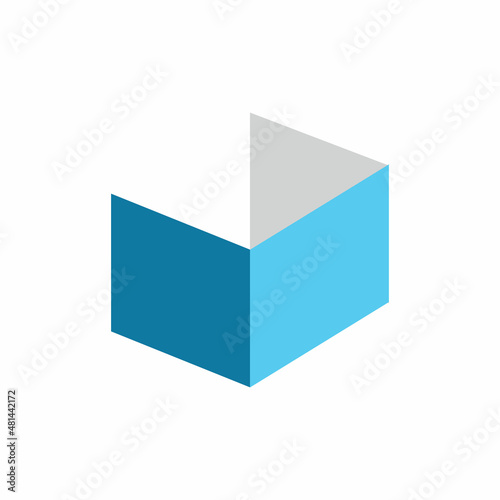cube 3d color shape logo design