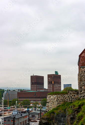 View of the City Hall in Oslo from Akershus Fortress
