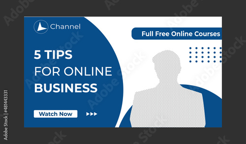 Editable Creative corporate social media web banner and youtube thumbnail template | Youtube live stream video thumbnail for marketing agency | video thumbnail | Youtube thumbnail