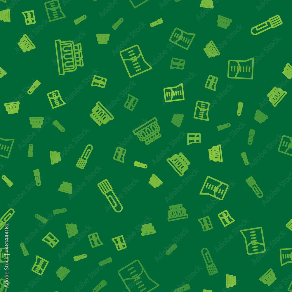 custom made wallpaper toronto digitalSet line Test tube and flask, and Laboratory glassware or beaker on seamless pattern. Vector