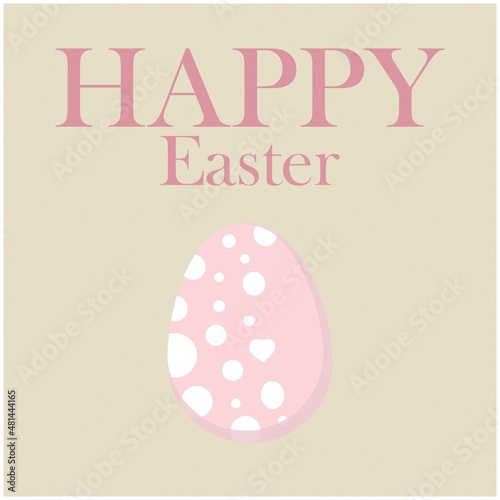 Easter card with pin egg and the inscription  Happy Easter