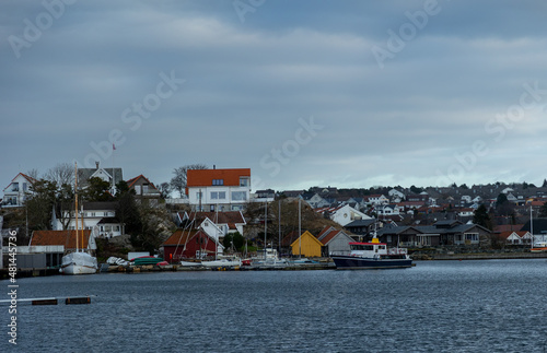 boats in the harbor in stavanger, tananger photo