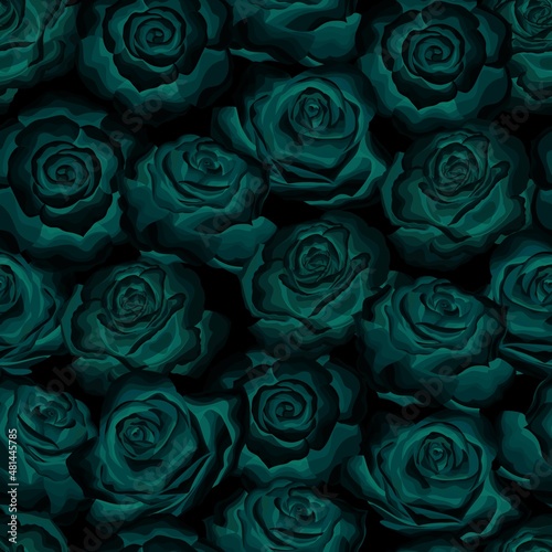 Vector flat moonlight rose flowers seamless pattern background illustration