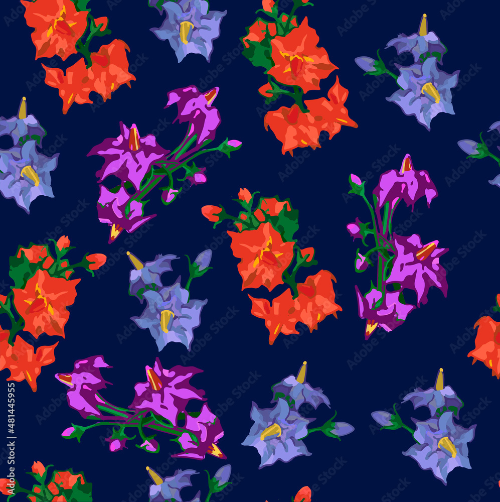 seamless floral pattern of multicolored patterns for the decoration of fabrics and paper decor
