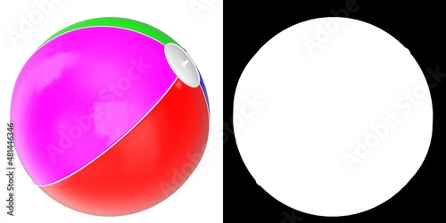 3D rendering illustration of an inflatable beach ball