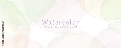 Vector watercolor art background. Hand painted template for cards, flyer, poster, banner, and cover design. Pastel color watercolour texture. Empty blank.