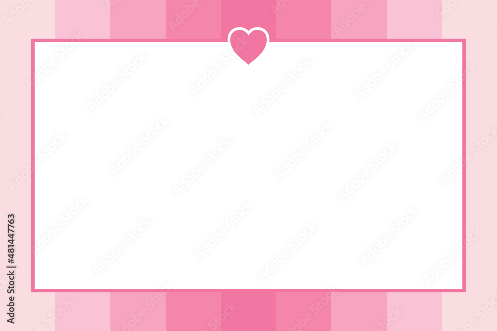 Heart Background, Valentine's Day Template, Heart Icon, Pink Heart Background Template, Pink Stripe Background, Empty Background Template, Valentine's Day Card Template, Vector Illustration Background