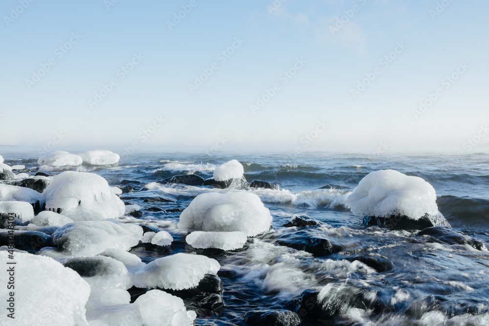 winter backdrop at steaming sea during winter time in finland texture frozen sea archipelago ahvenanmaa winter backdrop at steaming sea during winter time in finland texture frozen sea archipelago ahvenanmaa