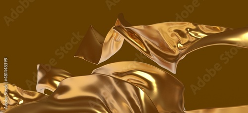 background gold wave swirl premium 3d