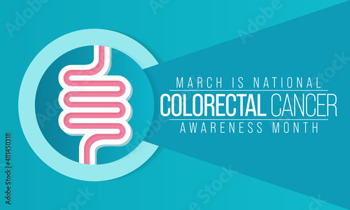 Colorectal Cancer awareness month is observed every year in March, is a disease in which cells in the colon or rectum grow out of control. Sometimes it is called colon cancer. Vector illustration