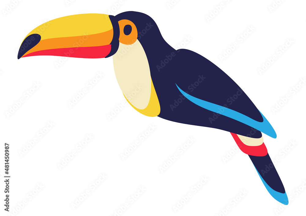 Naklejka premium Illustration of toucan. Tropical exotic decorative bird.