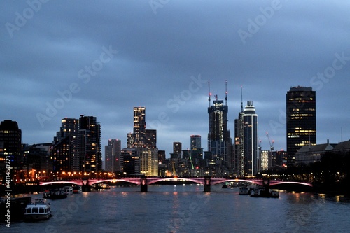 city skyline at night