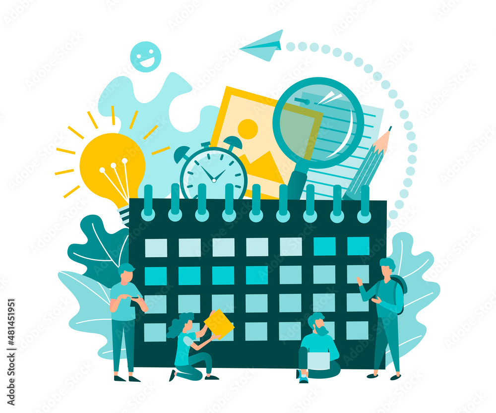Office work Deadline calendar Teamwork concept Office work Deadline calendar Teamwork concept