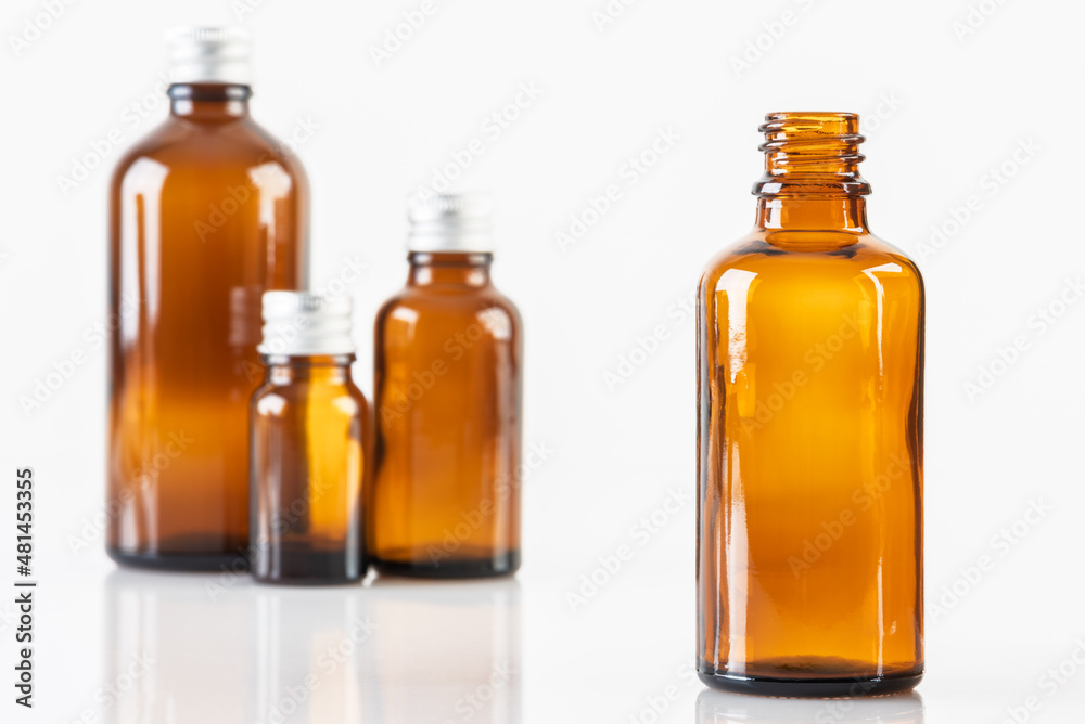 Set of Small Medical Glass Bottles