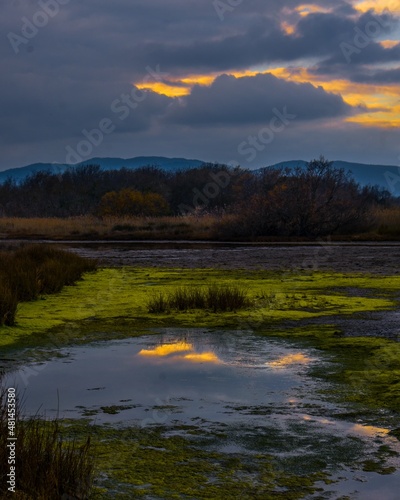 sunset over the river