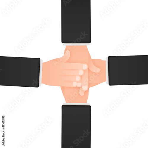 Abstract teamwork hands sign for concept design. Business concept. Teamwork, cooperation.