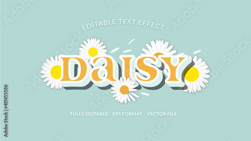 Beautiful Daisy Text Effect with Arrangement of Flowers as Ornament