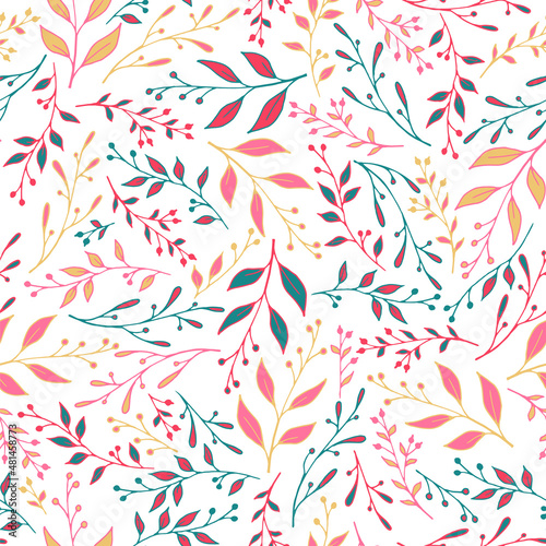 Greenery sprouts pattern seamless design. Modern