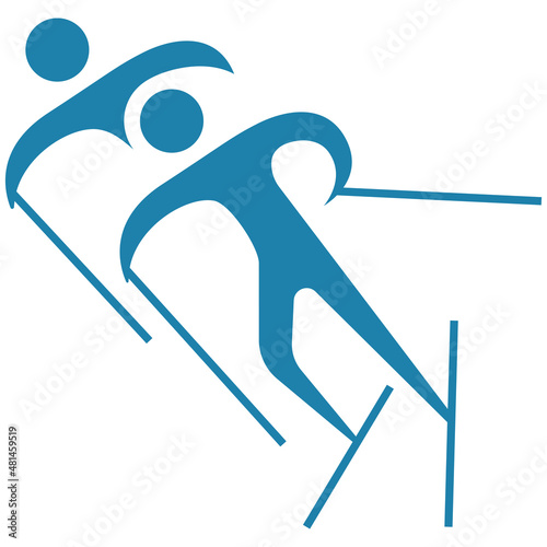Cross-country skiing icon