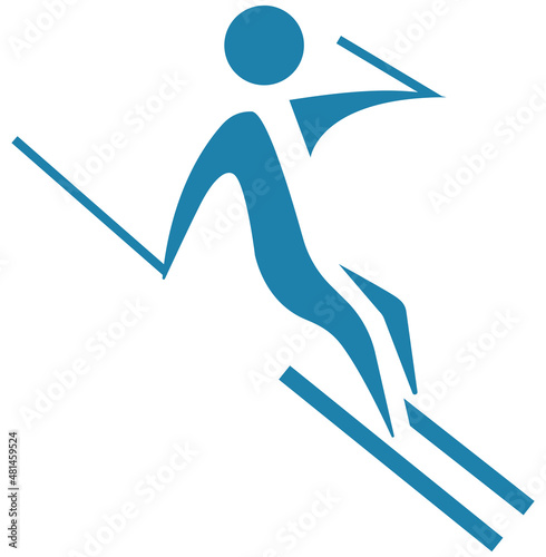 Downhill skiing icon