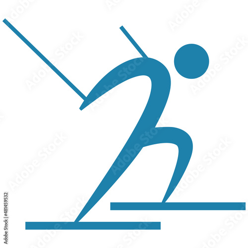 Downhill skiing icon