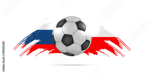 Path B. Russia vs Poland. Qatar 2022 soccer match. Football championship duel versus teams. Vector illustration.