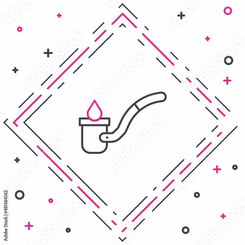Line Sauna ladle icon isolated on white background. Colorful outline concept. Vector