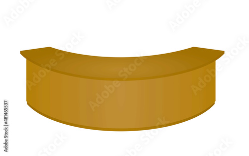 Round reception desk. vector illustration
