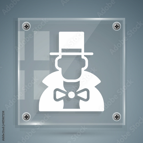 Fotografering White Magician icon isolated on grey background