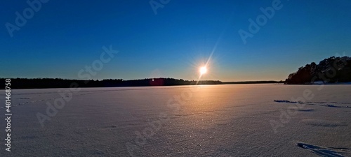 sunset over the river