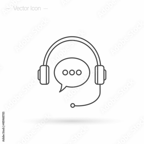 Online support line icon, call operator, customer helpline. Isolated vector illustration